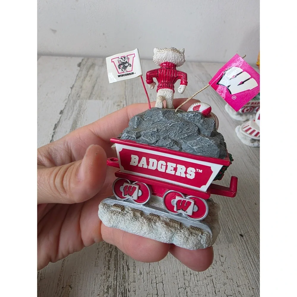 Danbury mint Badgers mascot train Santa Express Xmas decor
